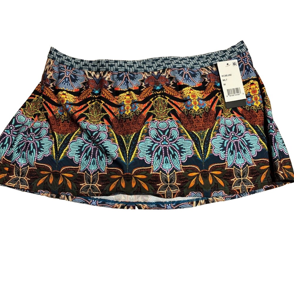 Kenneth Cole Multi Print Swim Skirt Bottom Women's size M